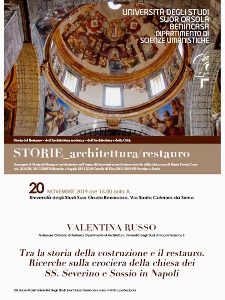 V. Russo, Tra la storia della costruzione e il restauro. Ricerche sulla crociera dei S.S. Severino e Sossio in Napoli